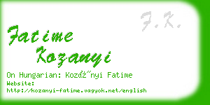 fatime kozanyi business card
